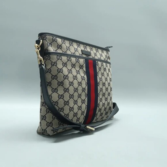 GUCCI Navy Cloth Shoulder Bag 597-021325 - Picture 3 of 12